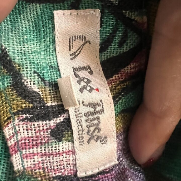 Lee Anse Ethnic Blouse Cardigan Top Linen Floral Retro Loose Vintage - Picture 4 of 8